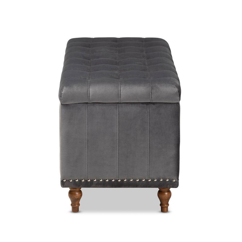 Kaylee Velvet Upholstered Button Tufted Storage Ottoman Bench - Baxton Studio, 5 of 15