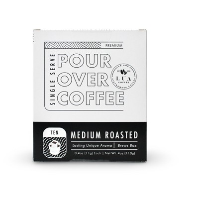 Lua Coffee Premium Blend - Single Serve Pour Over Coffee - 10 Pouches Per Box