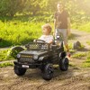 Qaba 12V Ride On Truck, Battery Powered Kids Electric Car with Spring Suspension, Remote, 3 Speeds, LED Headlights, Horn, USB Music - 3 of 4