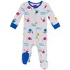 Pinkfong Baby Shark 2 Pack Zip Up Sleep N' Play Coveralls Pink / Gray - 3 of 4