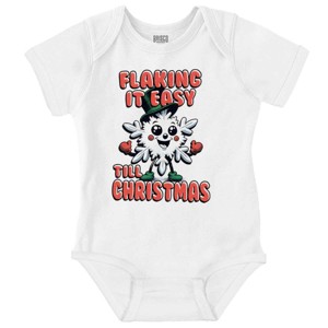 Flaking It Easy Till Christmas Pun Baby Romper Boys or Girls Brisco Brands - 1 of 4