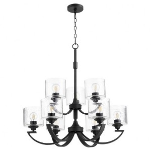 Quorum Lighting Dakota 9-Light Chandelier, Noir, 9 Bulbs, Glass Shades - 1 of 1