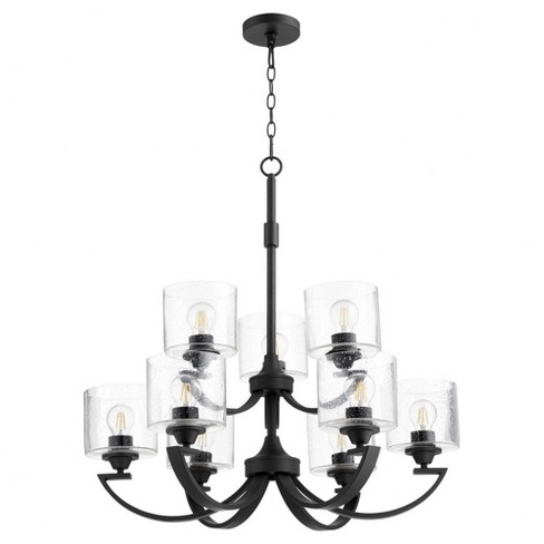 Quorum Lighting Dakota 9-Light Chandelier, Noir, 9 Bulbs, Glass Shades - image 1 of 1