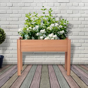 VASIP  Wooden Elevated Raised Bed, Elevated Planter with Legs for Outdoor Planting of Flowers, Fruits, Vegetables and Herbs - 1 of 4