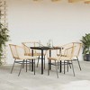 vidaXL 5 Piece Patio Dining Set with Cushions Brown and Cream White Poly Rattan Glass - 31.5" x 31.5" x 29.1" - 3 of 4