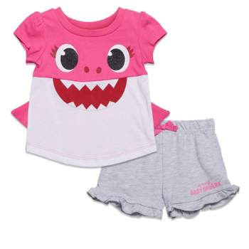 Pinkfong Baby Shark T-Shirt and French Terry Shorts Outfit Set Newborn to Infant