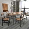 KTMBDW Dining Table Set, Kitchen Table with Chairs,Wood Breakfast Nook Table and Chairs for Dining Room, Brown - 2 of 4