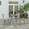 Merrick Lane Indoor/Outdoor Dining Table, 23.75" Round All Weather Poly Resin Top with Steel Base - 2 of 4
