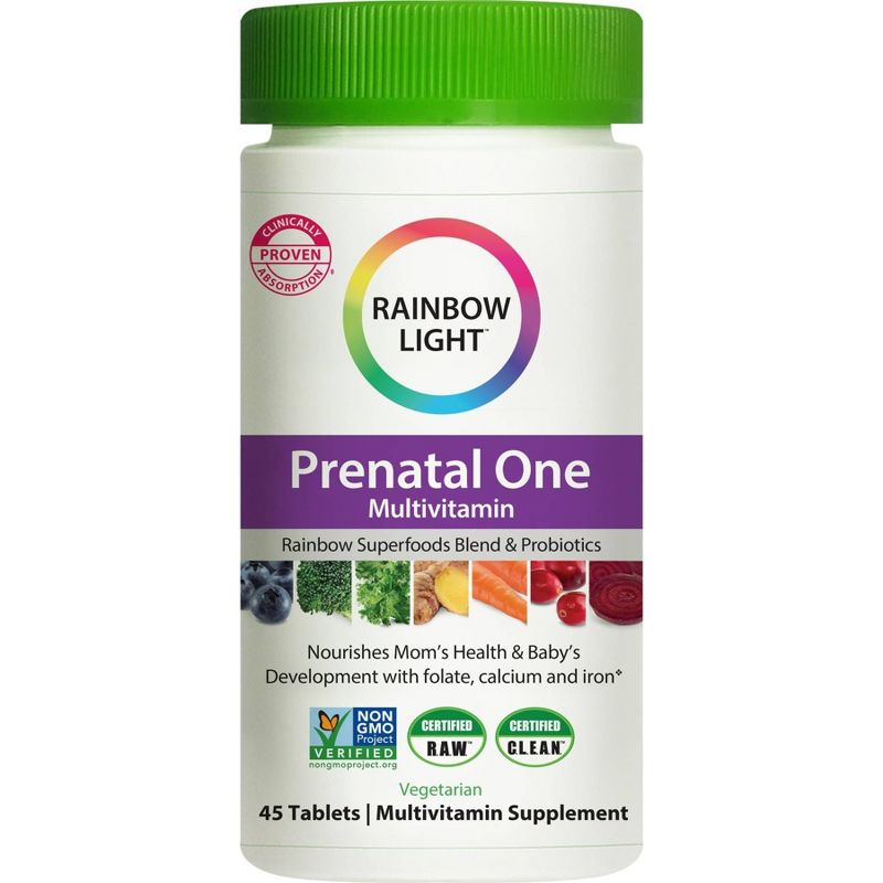 Rainbow Light Prenatal One Plus Superfoods & Probiotics Multivitamin Tablets - 45ct, 5 of 10