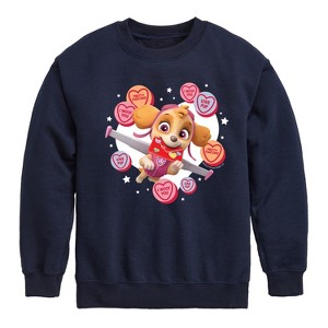 Boys' - Paw Patrol - Skye Conversation Hearts Graphic Long Sleeve Fleece Sweatshirt - 1 of 4