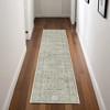 HomeRoots 8' Green And Ivory Oriental Distressed Runner Rug With Fringe - 2 of 4