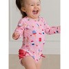 RuffleButts Baby Girls UPF50+ Sun Protected Americana Long Sleeve One Piece Rash Guard - 4 of 4
