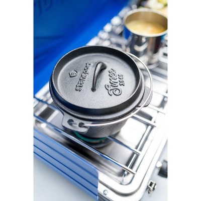 1 QT Black Cast Iron Flat Bottom Dutch Oven with Lid