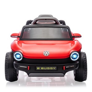 12V Kids Ride On Car Licensed Volkswagen Beetle Electric Ride On Toy for Toddlers 4 Wheeler Vehicle with Parental Remote, LED Lights, Horn, Music - 1 of 1