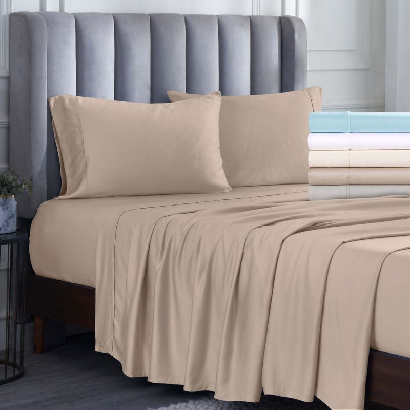 Modal From Beechwood 400 Thread Count Solid Deep Pocket Bed Sheet Set by Blue Nile Mills, 4 of 7