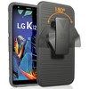Nakedcellphone Combo for LG K40, Solo, K12 Plus, Harmony 3 - Ring Grip/Stand Case and Belt Clip Holster - Black - 3 of 4