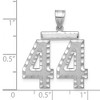 Black Bow Jewelry 14k White Gold, Varsity Collection, Large D/C Pendant, Number 44 - 2 of 3