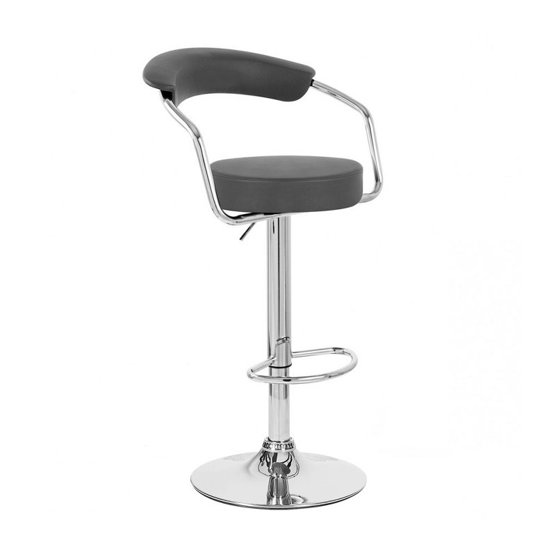 Modern Home Zool Contemporary Adjustable Faux Leather Barstool, 1 of 5