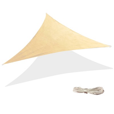 10' x 10' Triangle Sun Shade Sail - Beige - Backyard Expressions