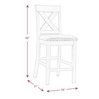 Alexa Gray 7-Piece Counter Height Dining Set with Faux Leather Upholstered Chairs