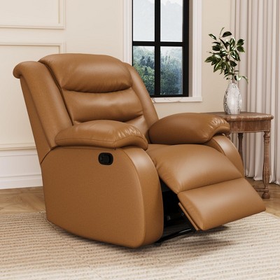 Vipbear Manual Recliner Chair,Overstuffed Recliner Single Sofa Chair with Comfortable Arm and Backrest,Comfty Home Theater Seating for Living Room