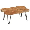 vidaXL Coffee Table End Table with Iron Legs 4 Trunks Solid Wood Sheesham - 32.7" x 21.3" x 14.2" - 2 of 4