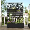 72"H Black Metal Planter Box with Trellis Privacy Screen for Café Patio,Garden & Balconies - 3 of 4