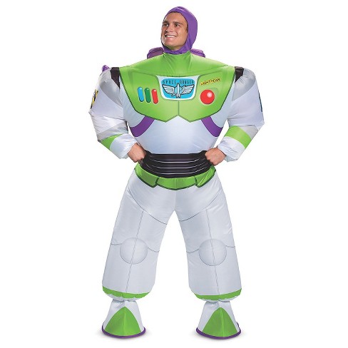 Mens Toy Story Inflatable Buzz Lightyear Costume - One Size Fits Most -  White