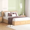 Platform Bed with Storage Compartments and 2 Drawers, Rustic Solid Wood Frame Bed for Bedroom-Baofuwish - 2 of 4