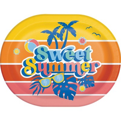 Creative Converting Summer Vibes Oval Paper Plates 24ct