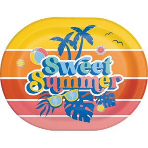 Creative Converting Summer Vibes Oval Paper Plates 24ct - 1 of 2