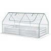 CAVINAS 6'x 3' Galvanized Raised Garden Bed with Mini PVC Greenhouse Cover Garden Sheds with Roll-Up Windows - 3 of 4