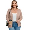 Clearlove Knit Cardigan for Plus Size  Women Open Front Button Lightweight Sweaters V Neck Loose 3/4 Sleeve Cardigans Outwear - 2 of 4