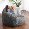 Jojoka Faux Fur Bean Bag Chair with Armrest, Comfy Floor Sofa for Adults, Plush Lazy Beanbag Couch for Living Room and Dorm - 3 of 4