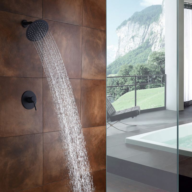 Sumerain Matte Black Shower Faucet Set Pressure Balance Cartridge, with Non-return Check Valves, 3 of 9