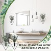 Attop Hanging Planters with Artificial Eucalyptus Metal Hanging Vase Indoor Plants Holder Bathroom Wall Decor Black - 3 of 4