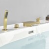Cobbe Brushed Gold Bathroom Tub Faucet with Handheld Shower and 7.87-Inch Wide Waterfall Tub Filler Single Handle 4-Hole Installation - 4 of 4
