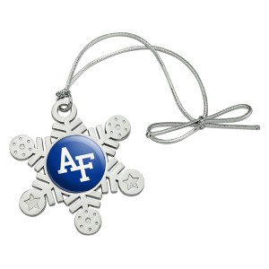 U.S. Air Force Academy Primary Logo Metal Snowflake Christmas Tree Holiday Ornament - 1 of 3