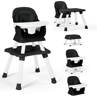 Kinder King 8 in 1 Baby High Chair, Coverts to Dining Booster Seat, Removable Tray & Double Seat Cover, Easy to Wipe