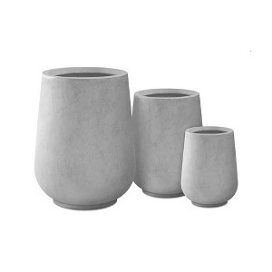 Rosemead Home & Garden 3pc Concrete Outdoor Planter Pot Cement Gray - 1 of 4
