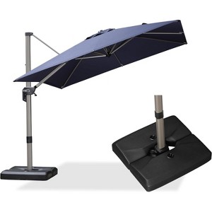 PURPLE LEAF Deluxe Aluminum Outdoor Patio Umbrella Square Cantilever Umbrellas - 1 of 4