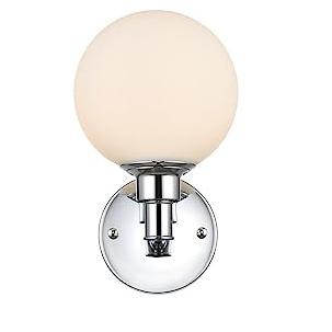 Elegant Lighting Cordelia 1 light Chrome and frosted white Bath Sconce