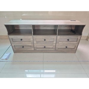 63" Dresser with LED Lights & Charging Station, 6-Drawer Wood Chest with Open Shelves, Storage Organizer TV Stand for Bedroom, Living Room - 1 of 1