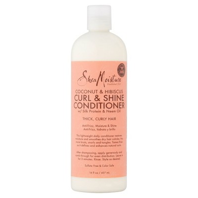 SheaMoisture Curl and Shine Conditioner Coconut and Hibiscus, 16 oz