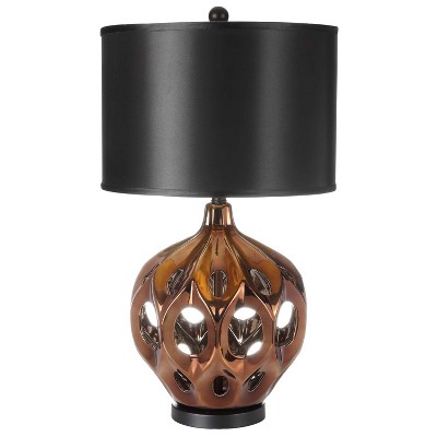 29" Regina Ceramic Table Lamp Gold/Brown (Includes CFL Light Bulb) - Safavieh