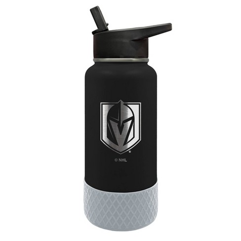 NHL 1000 ML Water Bottle w/ Pull Top - Silver/Black