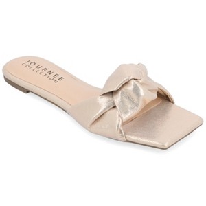 Journee Collection Womens Dianah Slip On Slide Flat Sandals - 1 of 4