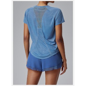 Women's Quick-Dry Athletic T-Shirt Mesh Back Lightweight Short Sleeve Workout Top - 1 of 2