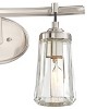 Minka Lavery Industrial Wall Light Brushed Nickel Hardwired 16" 2-Light Fixture Clear Tapered Glass for Bathroom Living Room - 3 of 3