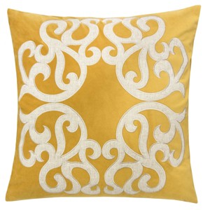 ChicFurnit Bed Pillows Home Pillow Velvet Decorative Pillow with Hidden Zipper Cotton Pillows for Living Room Decoration, Yellow, 20"*1"*20" - 1 of 4